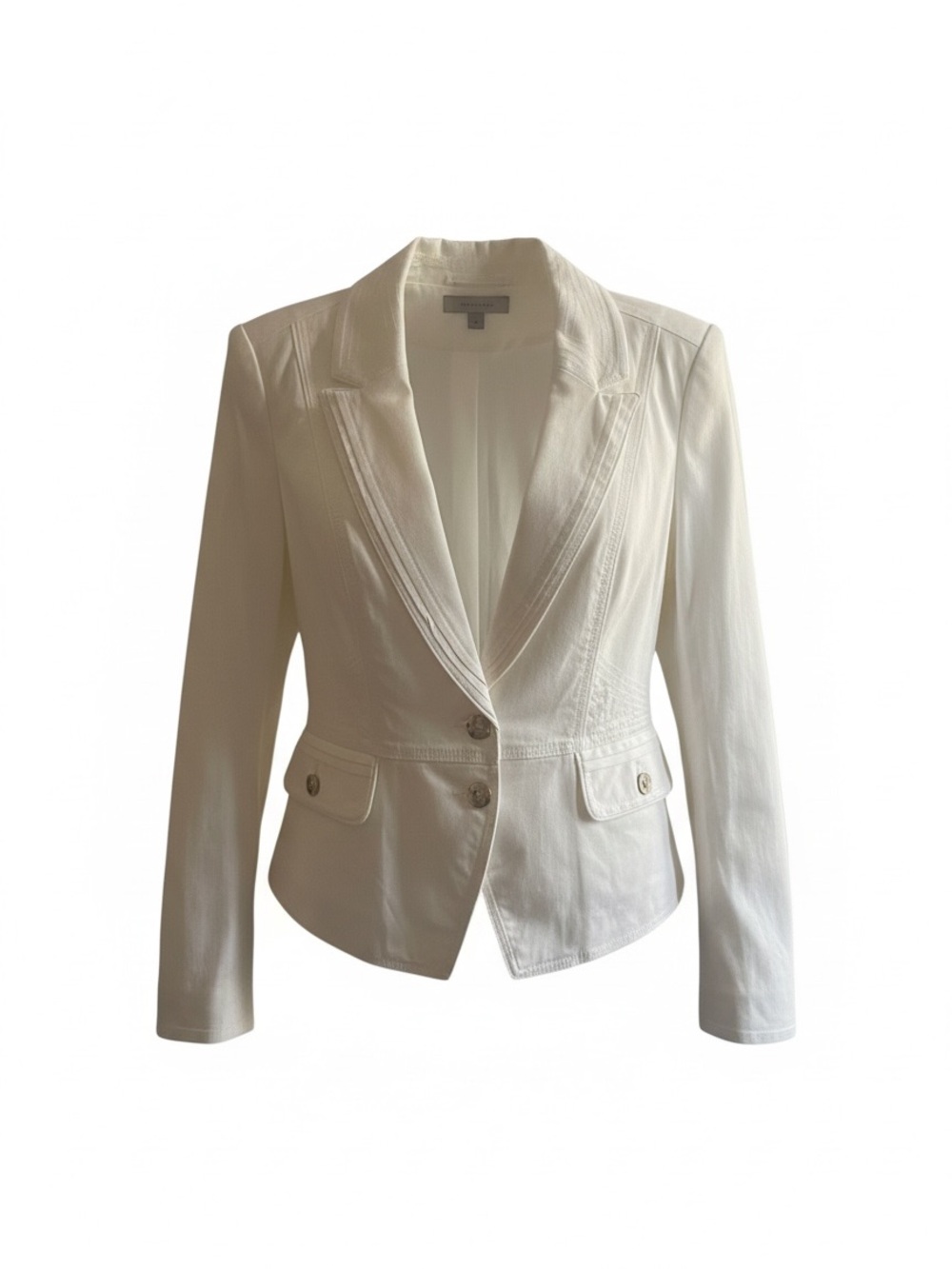 White House Black Market Cream Fitted Blazer Jacket - At work or After work wear
